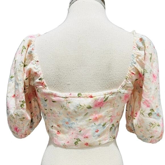 Abercrombie & Fitch Floral Tie Top Size M NWOT - Picture 5 of 8